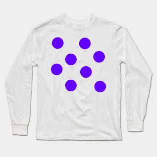 Purple on Orange Polka Dots Long Sleeve T-Shirt